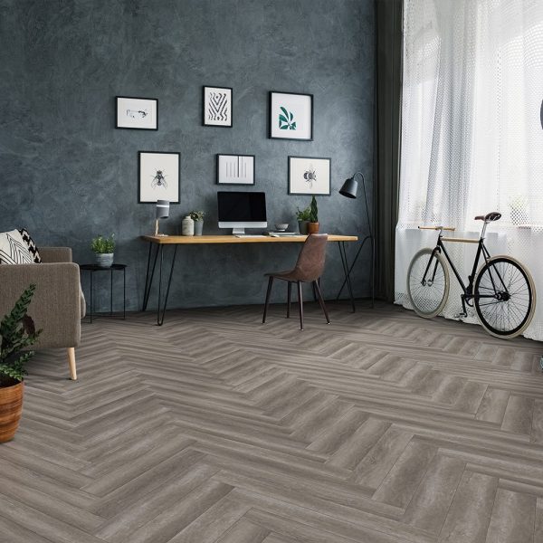 Harpsden Grey Rigid Core Click LVT Herringbone