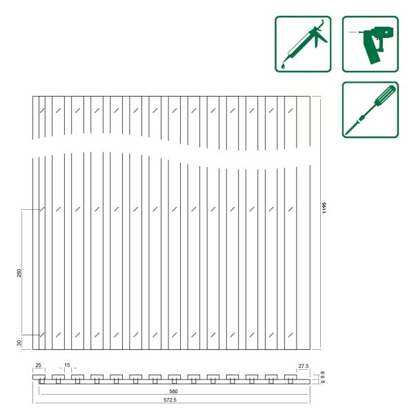 Ash 1.2m Wall Panel - Image 10