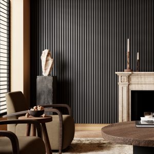 Melamine Lustrous Black Acoustic Wall Panel