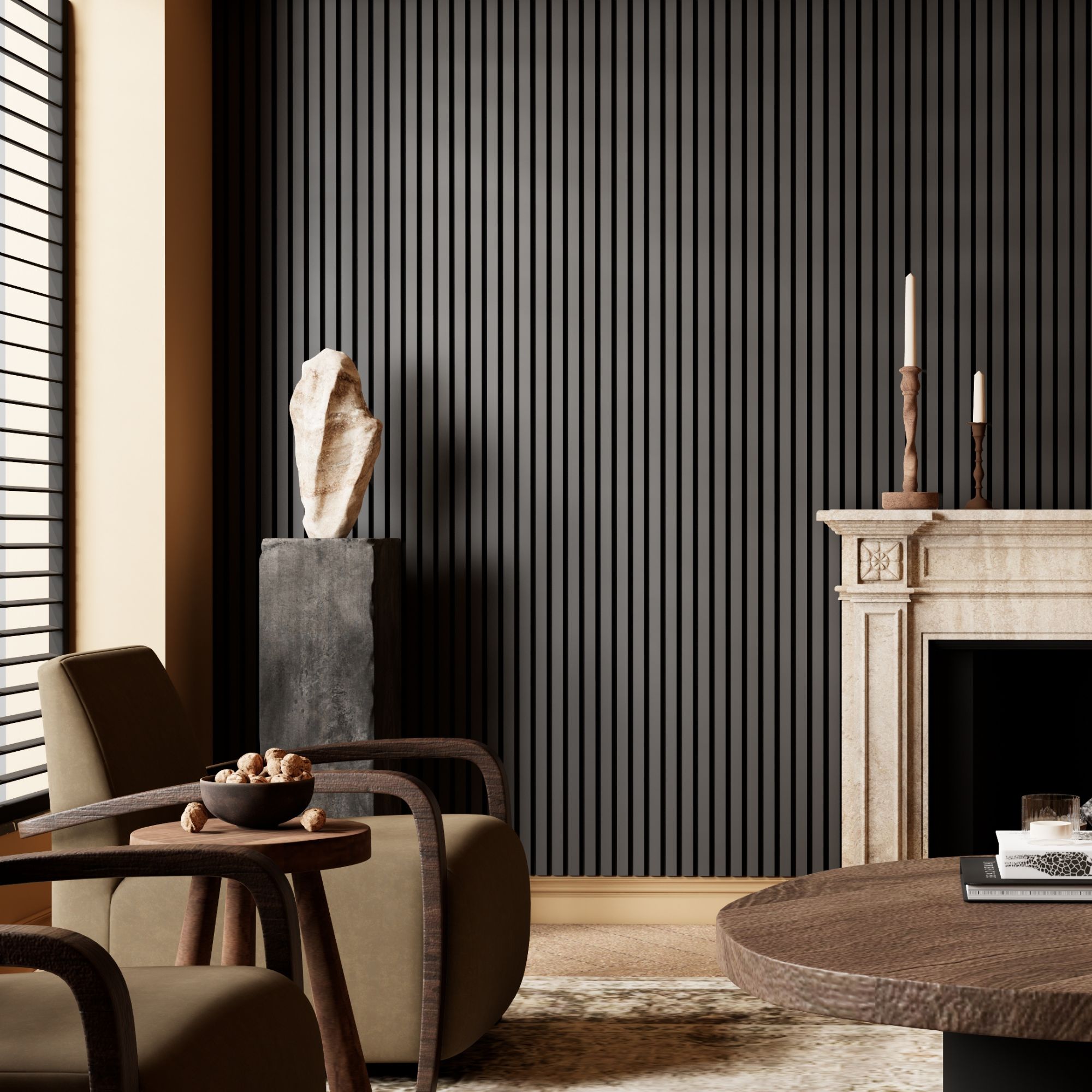 Melamine Lustrous Black Acoustic Wall Panel